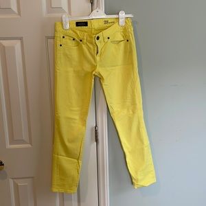 JCrew yellow toothpick ankle pants
